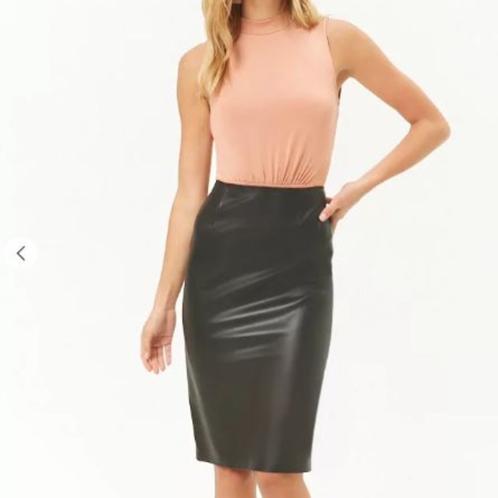 Faux Leather Pencil Skirt